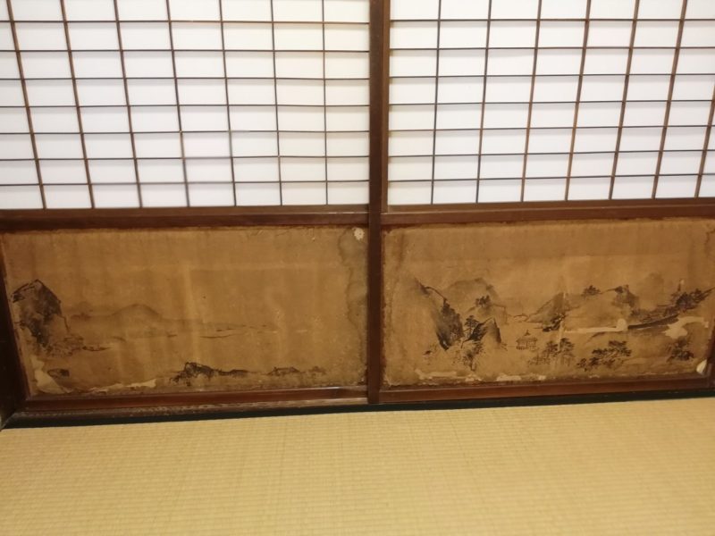 奈良町からくりおもちゃ館　茶室　障子の絵
